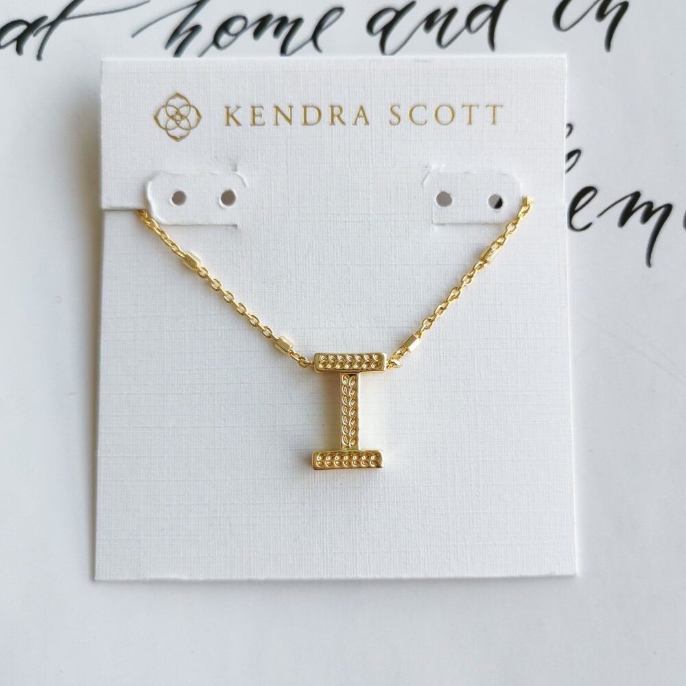 Kendra Scott Letter Gold I Pendant Necklace